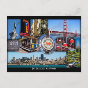 San Francisco Iconic Tourist Attractions Briefkaar Briefkaart