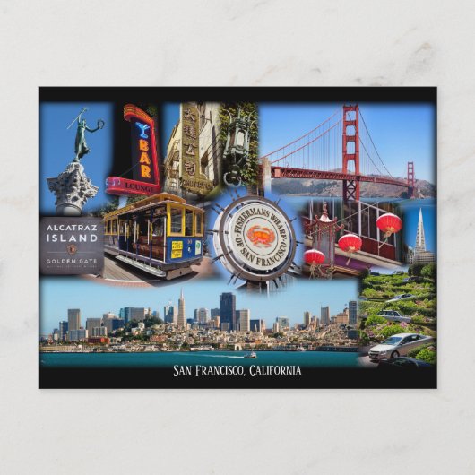 San Francisco Iconic Tourist Attractions Briefkaar Briefkaart (Voorkant)