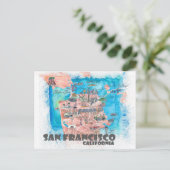 San Francisco Illustrated Travel Map Briefkaart (Staand voorkant)