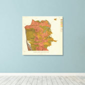 San Francisco intensiteit van de aardbeving Canvas Afdruk (Insitu (Houten vloer))