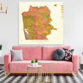 San Francisco intensiteit van de aardbeving Canvas Afdruk (Insitu (Woonkamer))