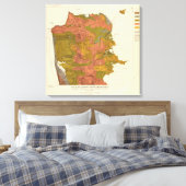 San Francisco intensiteit van de aardbeving Canvas Afdruk (Insitu (Slaapkamer))