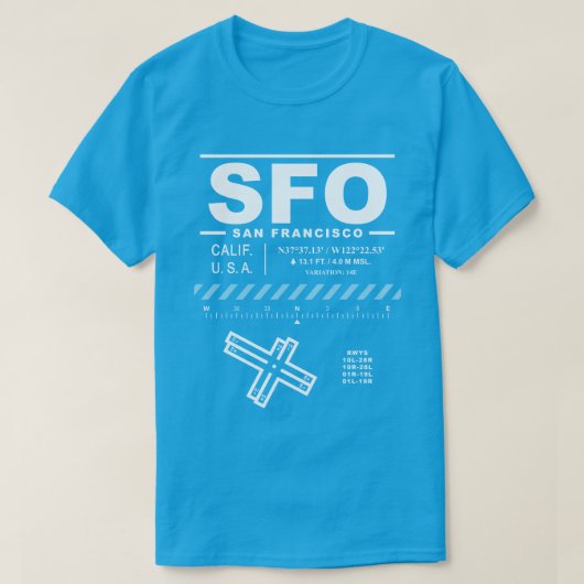 San Francisco International Airport SFO T-shirt (Design voorkant)