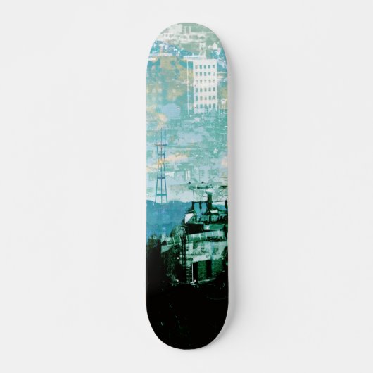 San Francisco Island_cyan Persoonlijk Skateboard (Voorkant)