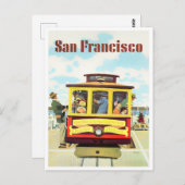 San Francisco kabelauto met oud briefkaart (Voorkant / Achterkant)
