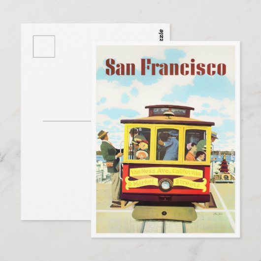 San Francisco kabelauto met oud briefkaart (Voorkant / Achterkant)