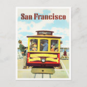San Francisco kabelauto met oud briefkaart (Voorkant)
