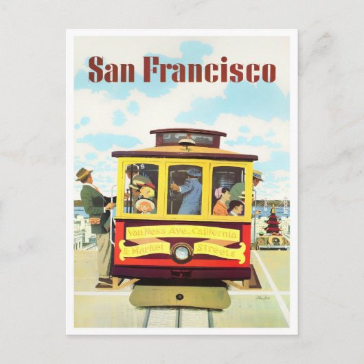 San Francisco kabelauto met oud briefkaart (Voorkant)