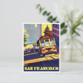 San Francisco kabelauto met oud briefkaart (Staand voorkant)