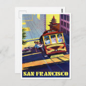 San Francisco kabelauto met oud briefkaart (Voorkant / Achterkant)