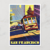 San Francisco kabelauto met oud briefkaart (Voorkant)