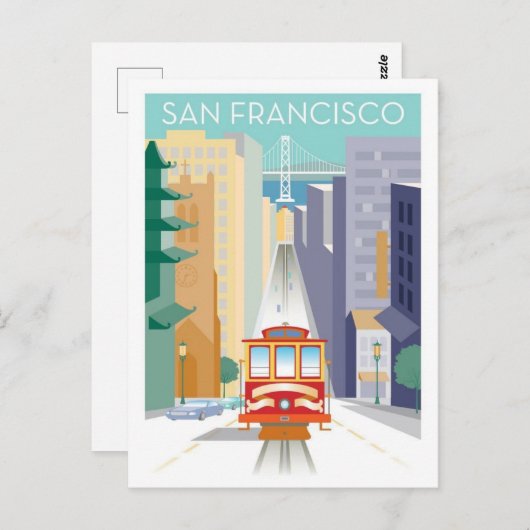San Francisco kabelbanen Briefkaart (Voorkant / Achterkant)