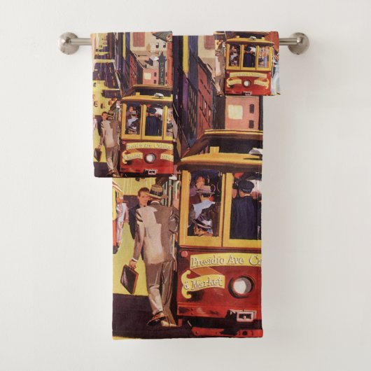  San Francisco kabelbanen reizen Poster Art Bad Handdoek (Insitu)