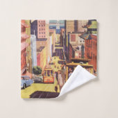  San Francisco kabelbanen reizen Poster Art Bad Handdoek (Wasdoekje)