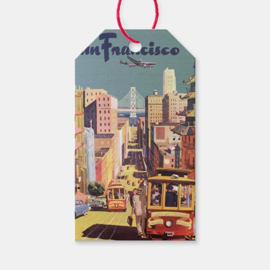  San Francisco kabelbanen reizen Poster Art Cadeaulabel (Voorkant)