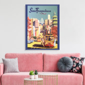  San Francisco kabelbanen reizen Poster Art Canvas Afdruk (Insitu (Woonkamer))