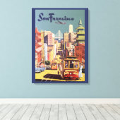  San Francisco kabelbanen reizen Poster Art Canvas Afdruk (Insitu (Houten vloer))