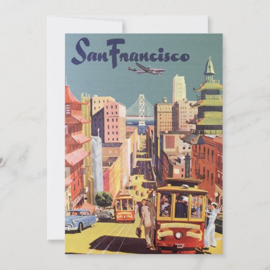  San Francisco kabelbanen reizen Poster Art Kaart (Voorkant)