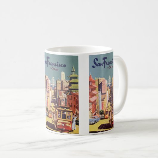  San Francisco kabelbanen reizen Poster Art Koffiemok (Voorkant rechts)