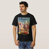 San Francisco kabelbanen reizen Poster Art T-shirt (Voorkant volledig)