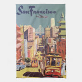  San Francisco kabelbanen reizen Poster Art Theedoek (Verticaal)