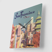  San Francisco kabelbanen reizen Poster Art Vierkante Klok (Hoek)