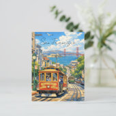 San Francisco Kabeltram Ansichtkaart Briefkaart (Staand voorkant)