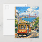 San Francisco Kabeltram Ansichtkaart Briefkaart (Voorkant / Achterkant)
