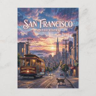 San Francisco kabeltram Californië Briefkaart
