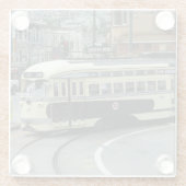 San Francisco Kabeltram Glazen Onderzetter (Achterkant)