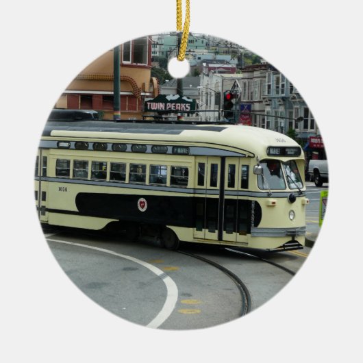 San Francisco Kabeltram Keramisch Ornament (Voorkant)