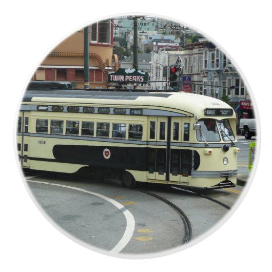 San Francisco Kabeltram Keramische Knop (Voorkant)