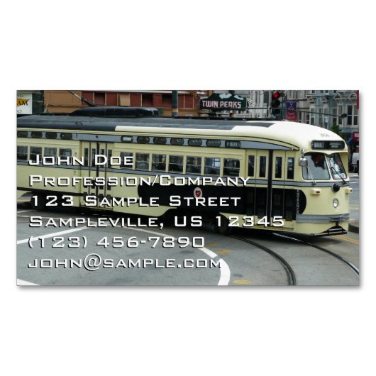 San Francisco Kabeltram Magnetisch Visitekaartje (Voorkant)