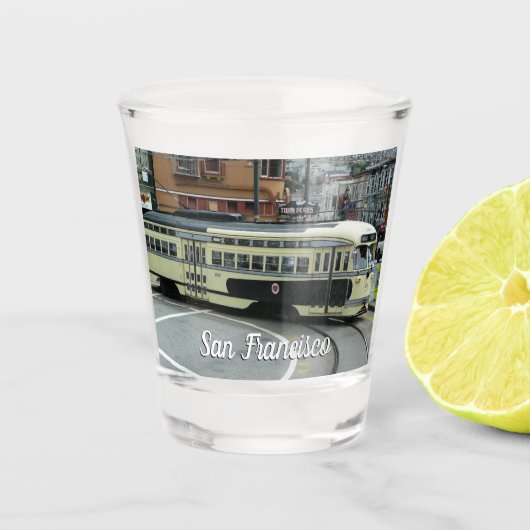 San Francisco kabeltram Shot Glas (Voorkant)