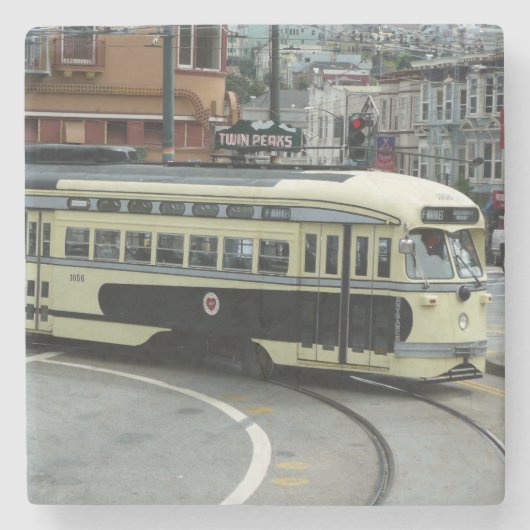 San Francisco Kabeltram Stenen Onderzetter (Voorkant)