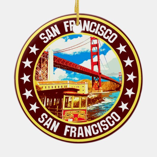 San Francisco Keramisch Ornament (Achterkant)