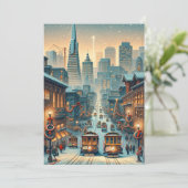 San Francisco Kerst Elegantie - kerstkaart (Staand voorkant)