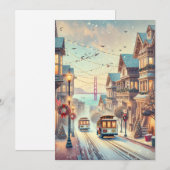 San Francisco Kerst, minimalistische vakantie Kaar Feestdagenkaart (Voorkant / Achterkant)