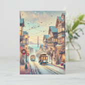 San Francisco Kerst, minimalistische vakantie Kaar Feestdagenkaart (Staand voorkant)