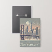 San Francisco Kerstkaart | Golden Gate Bridge Button (Voorkant / Achterkant)