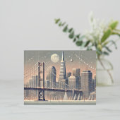 San Francisco Kerstkaart | Golden Gate Bridge Folie Feestdagen Briefkaart (Staand Voorkant)