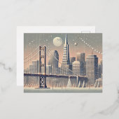 San Francisco Kerstkaart | Golden Gate Bridge Folie Feestdagen Briefkaart (Voorkant / Achterkant)