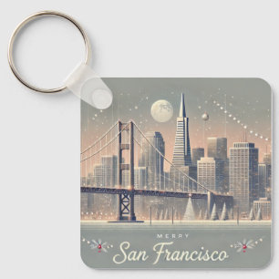 San Francisco Kerstkaart Golden Gate Bridge Sleutelhanger