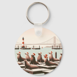 San Francisco Kerstkaart Golden Gate Sleutelhanger