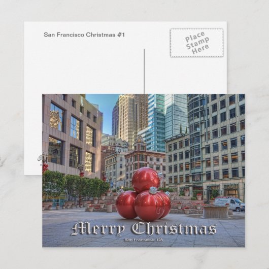 SAN FRANCISCO KERSTMIS #1 FEESTDAGENKAART (Voorkant / Achterkant)