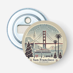 San Francisco Kerstmis - Golden Gate Bridge Button Flesopener