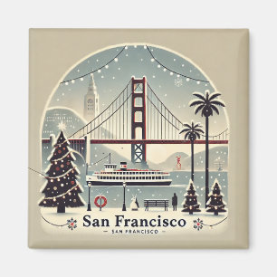 San Francisco Kerstmis - Golden Gate Bridge Magneet