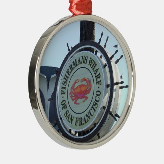 San Francisco Kerstversiering Metalen Ornament (Rechts)