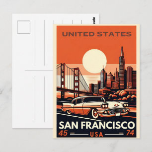  San Francisco klassieke auto, Californische gif Briefkaart