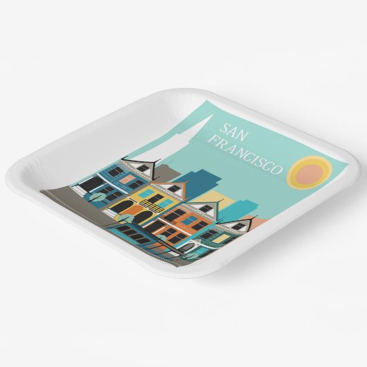 San Francisco  Kunst Papieren Bordje (Gebogen)